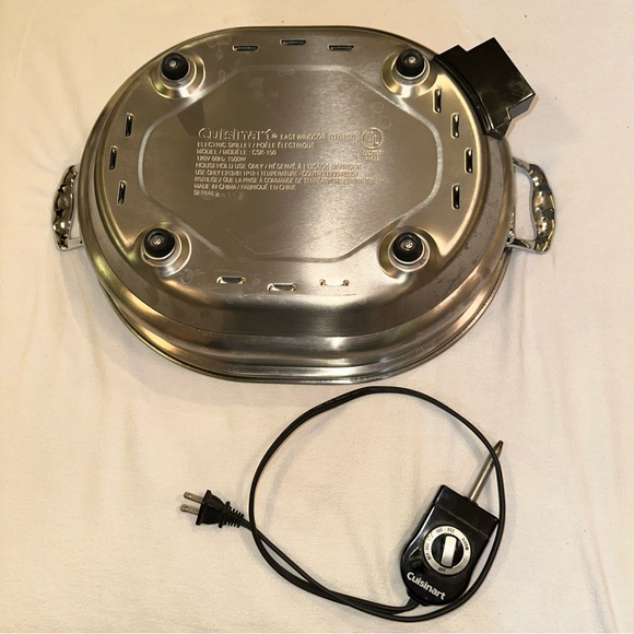 Cuisinart CSK-150 1500-Watt Nonstick Oval Electric Skillet,Brushed Stainless 18 - Picture 4 of 5